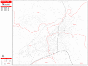 Santa Fe  Wall Map Red Line Style